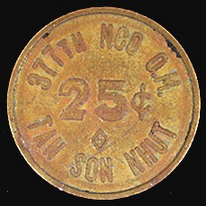 NCO Club token, 25 cents